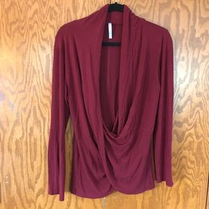 Burgundy Twist Front Shirt